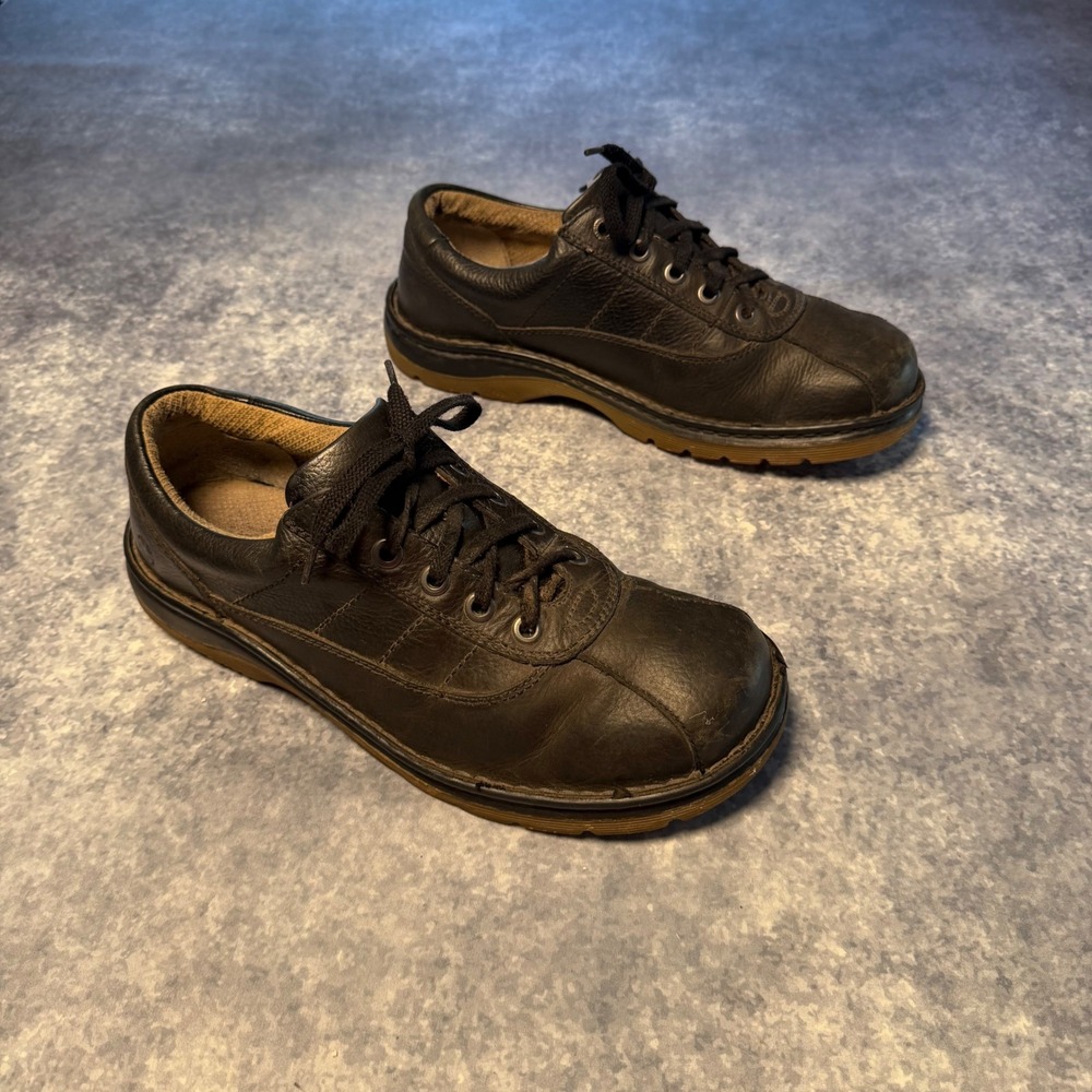 DR MARTENS John Oxfords Mens 12 Black Pebbled Leather Shoes 5 Eye Y2K Grunge